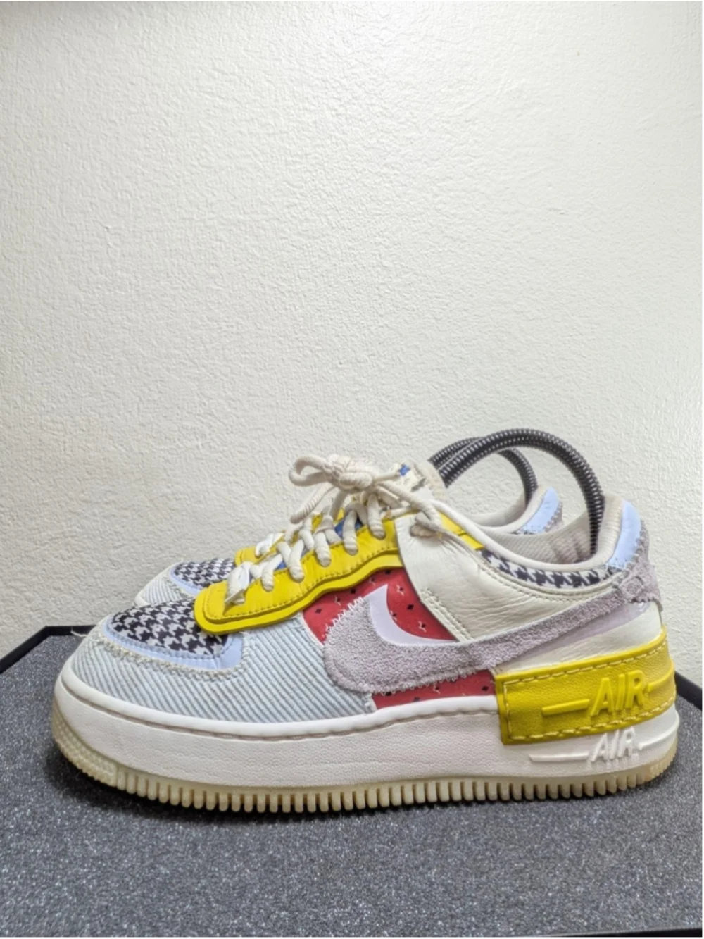 Nike Air Force 1 Shadow Shoes Womens 7 Multicolor Patchwork Sneakers DM8076-100